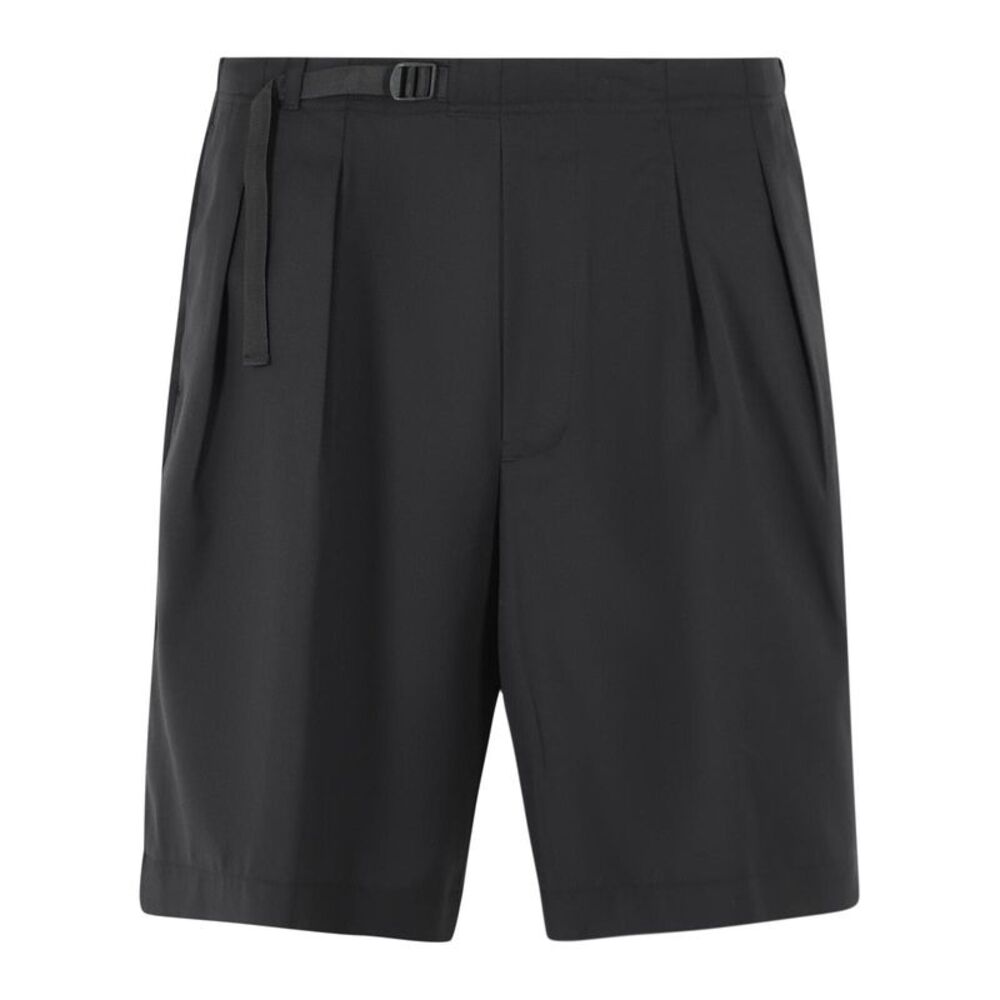 Seven Gauge 'Tropical' Black Virgin Wool Bermuda Shorts Men